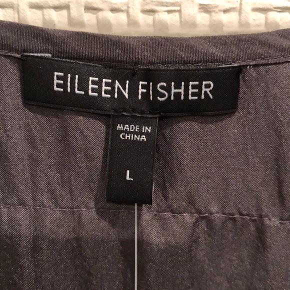 Gray Silk Habutai Eileen Fisher Layered Tank - Picture 3 of 8